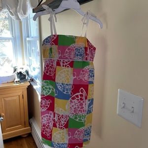 Lilly Pulitzer girls size 6 turtle strapped dress EUC